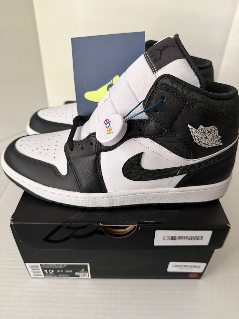 Air Jordan 1 Mid SE Shoes Off Noir Black White Sneakers Men's Size 12 FB9911-001